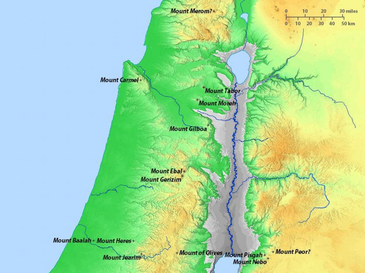 Berge in Israel Karte