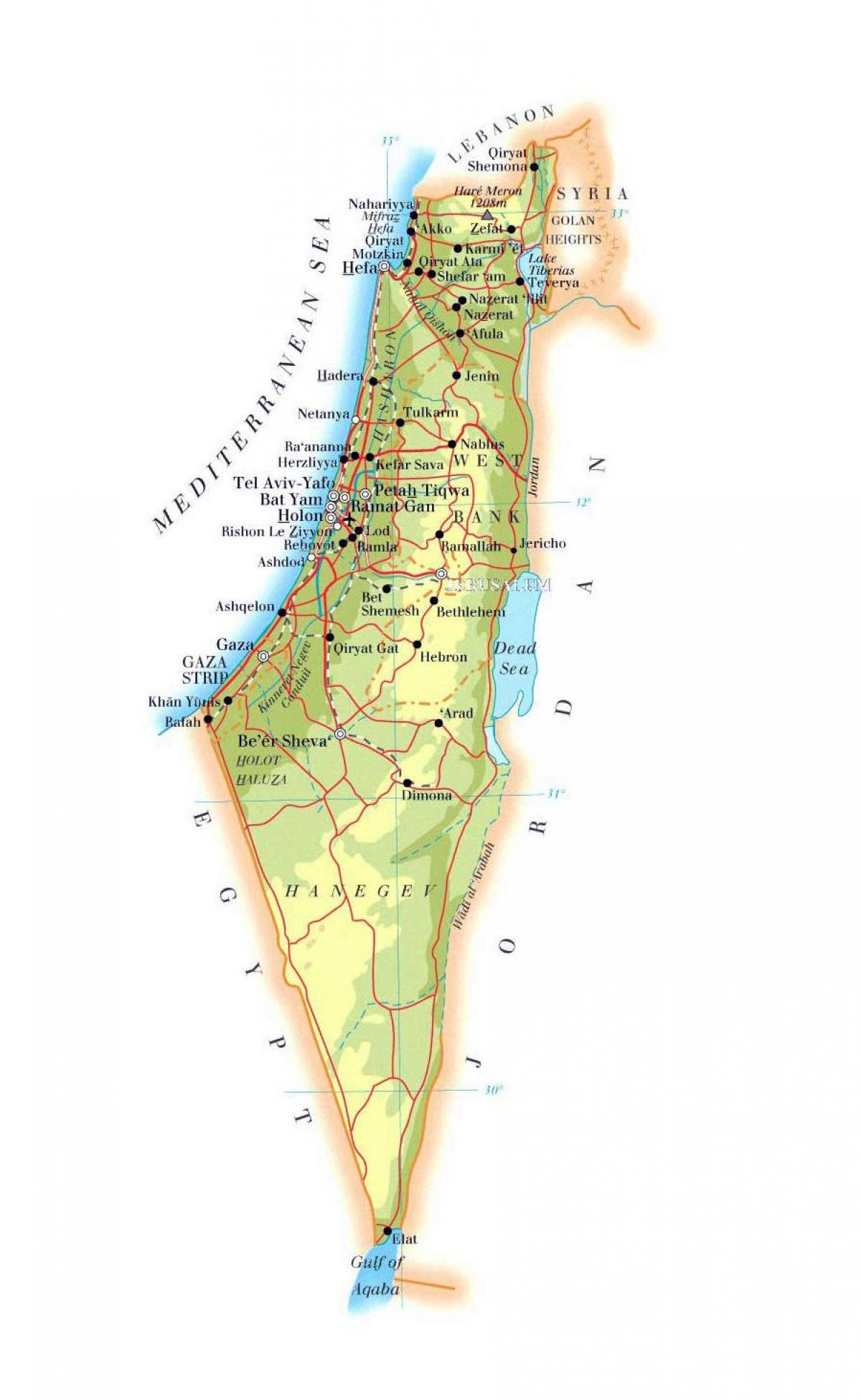 Israel Landform Karte