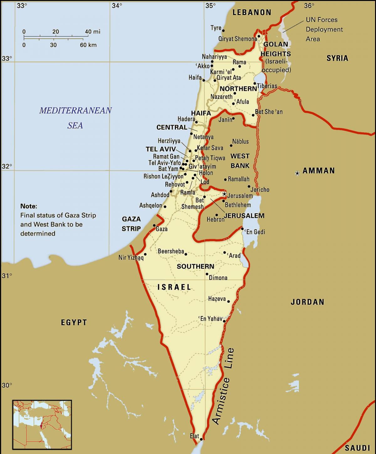 Israel administrative Karte