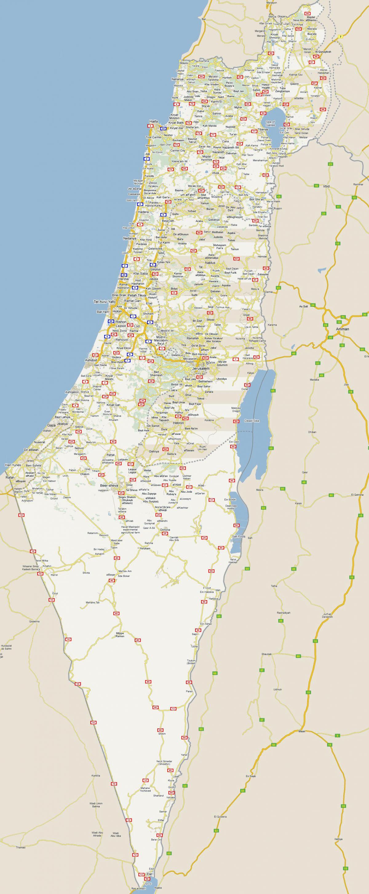 Straßenkarte von Israel