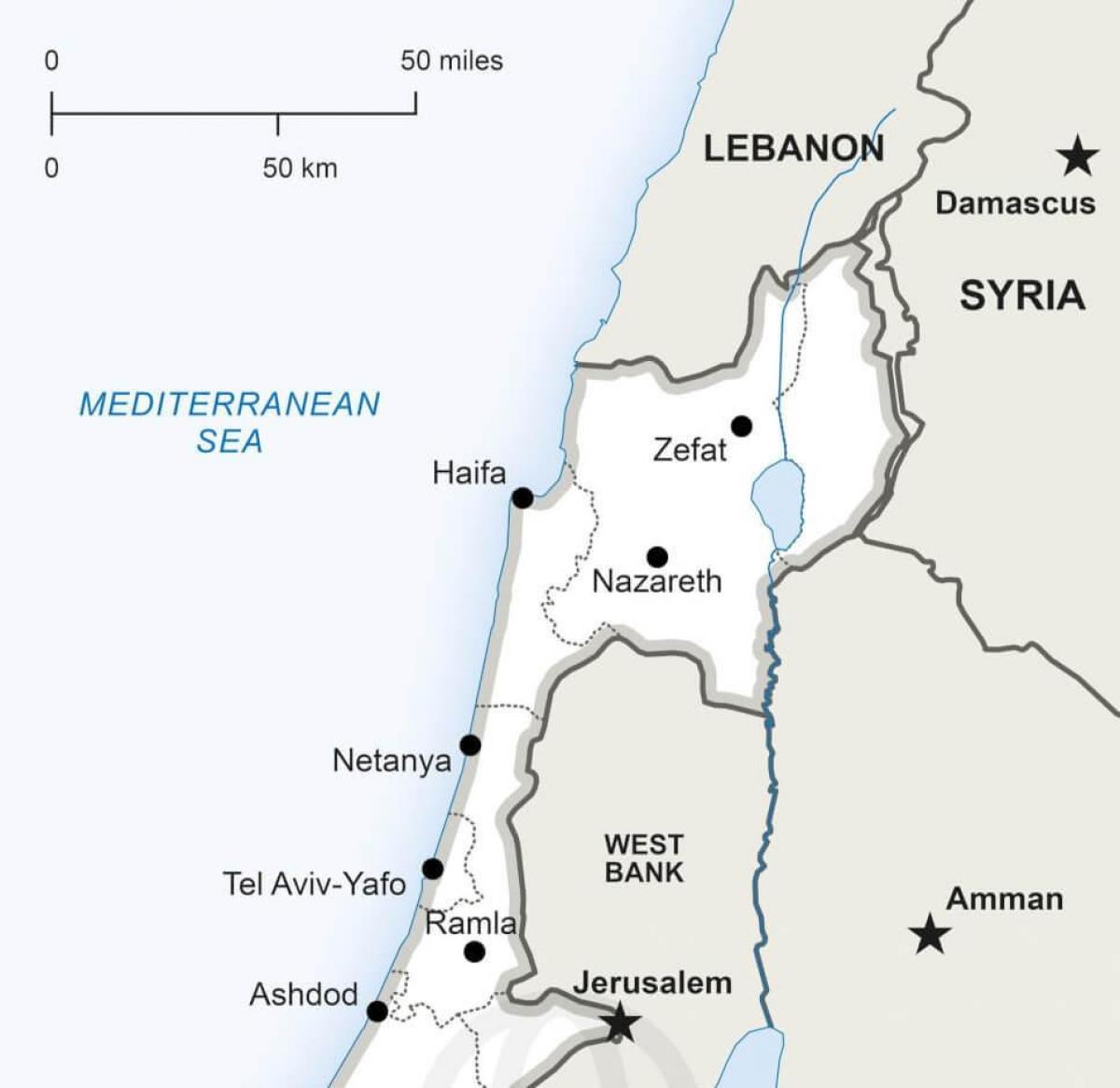 Karte des Nordens von Israel